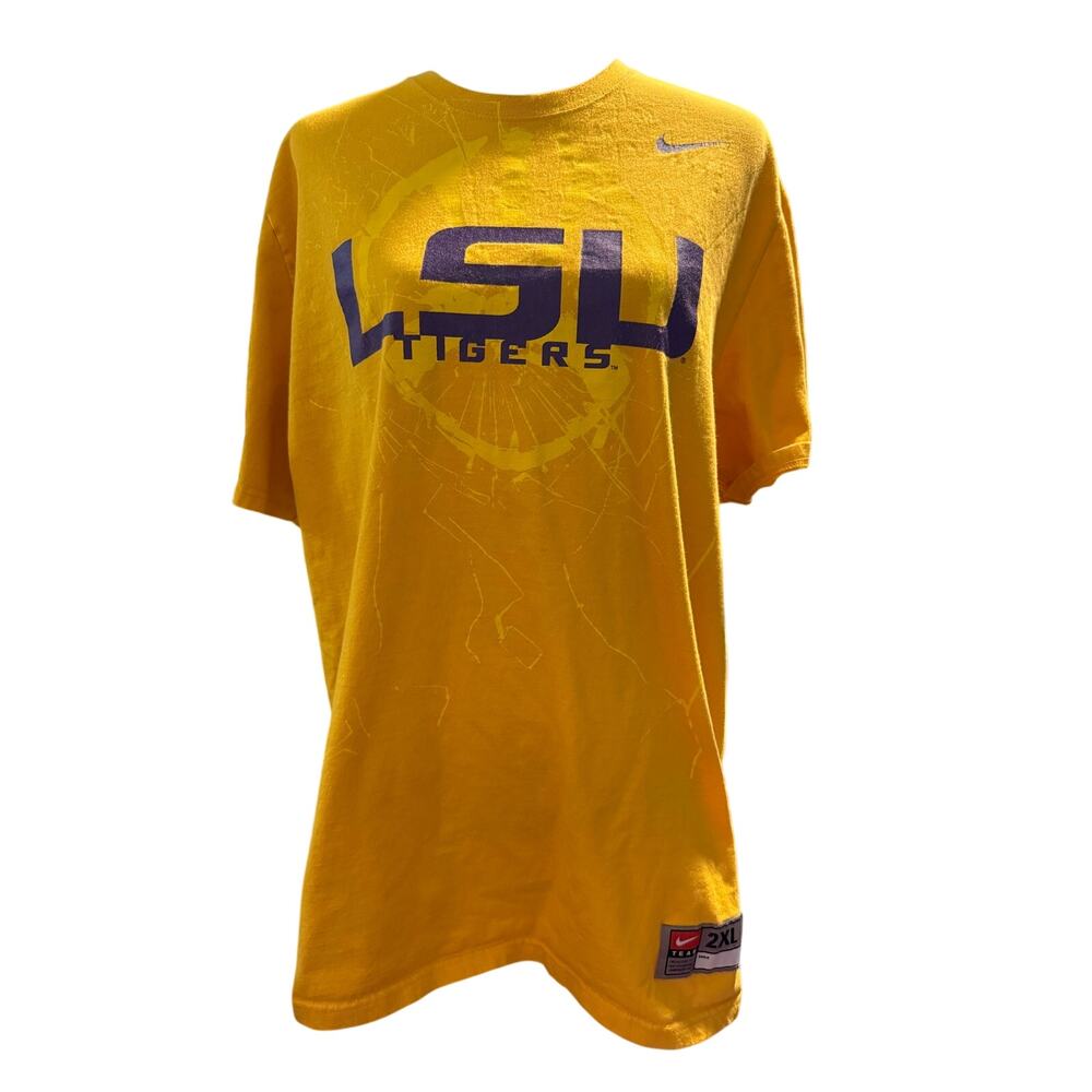 Nike LSU Tigers Distressed Graphic Tee, Gold & Purple, Big and Tall 2XL